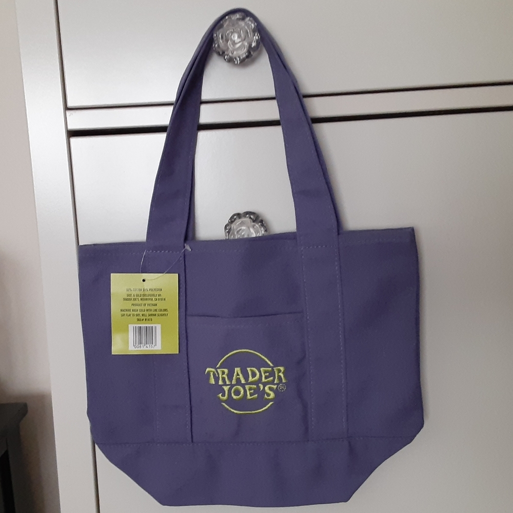 Trader Joe's Purple Mini Tote Bag - Perfect for Easter Egg Hunt!